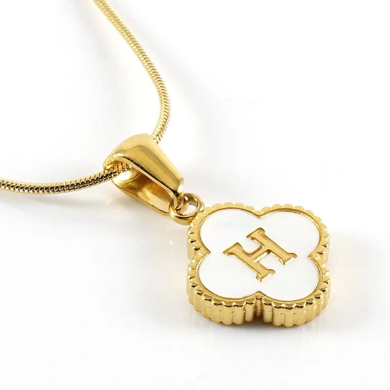 Lucky Clover Stainless Steel Pendant Necklace