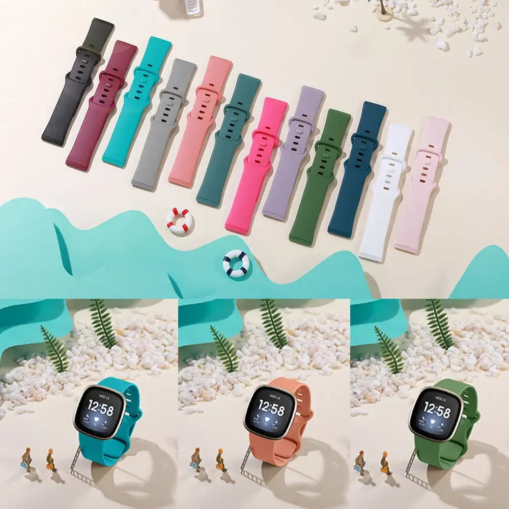 Fitbit Versa & Sense Silicone Band - Durable Stylish Straps
