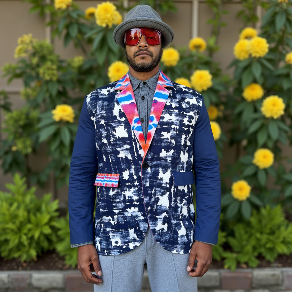 Shibori Jet Men's Cotton Blazer