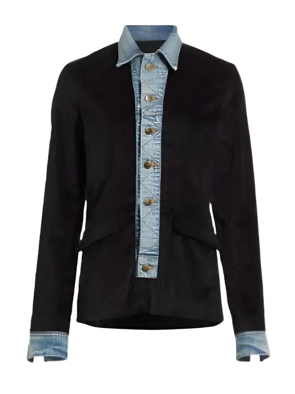 Shrinking S02 Christa Miller Denim Trim Blazer