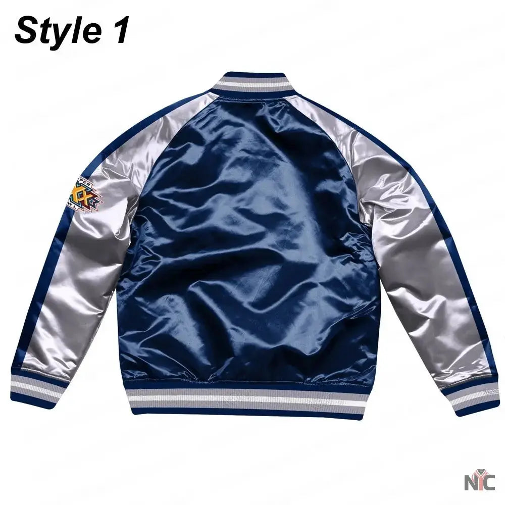 Silver Dallas Cowboys Varsity Satin Jacket