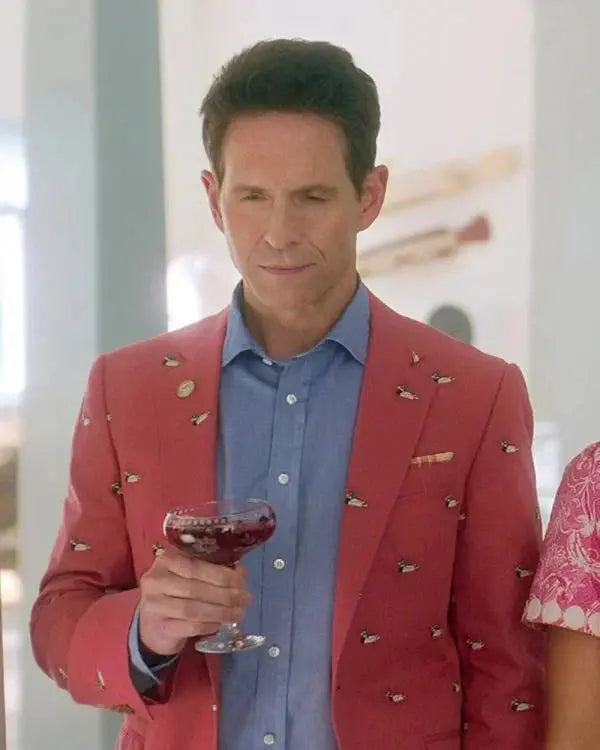 Sirens Glenn Howerton Duck Print Pink Coat