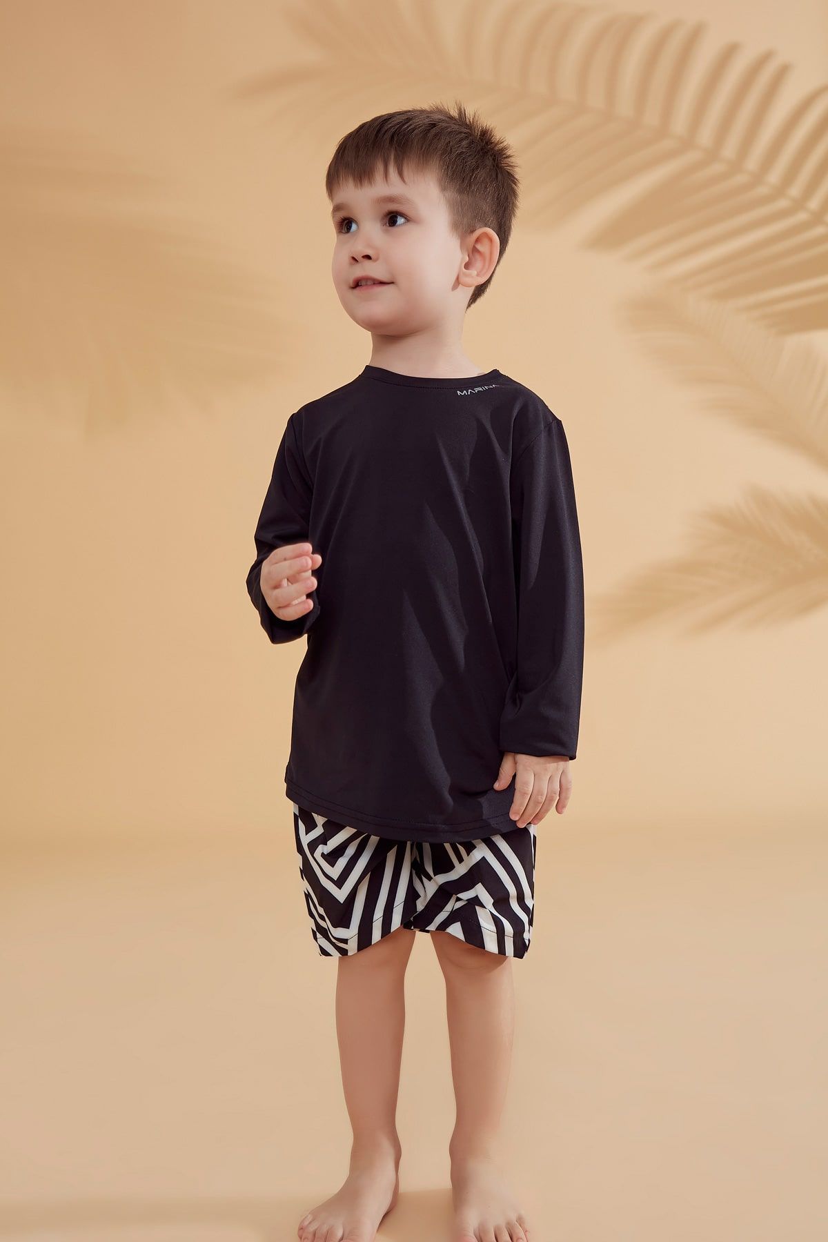 Woven Black Boys Shorts B2361
