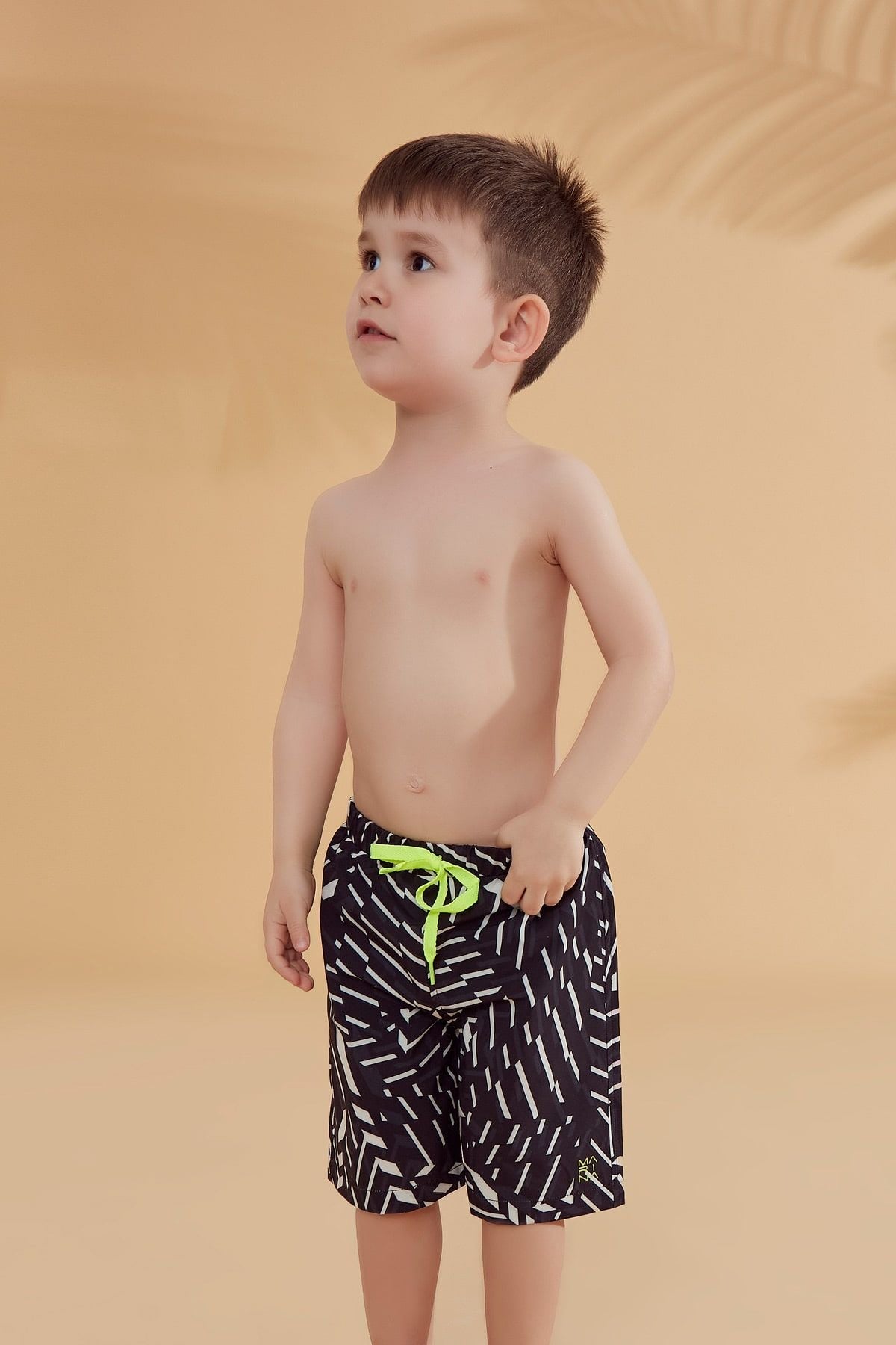 Woven Black Boys Shorts B2363