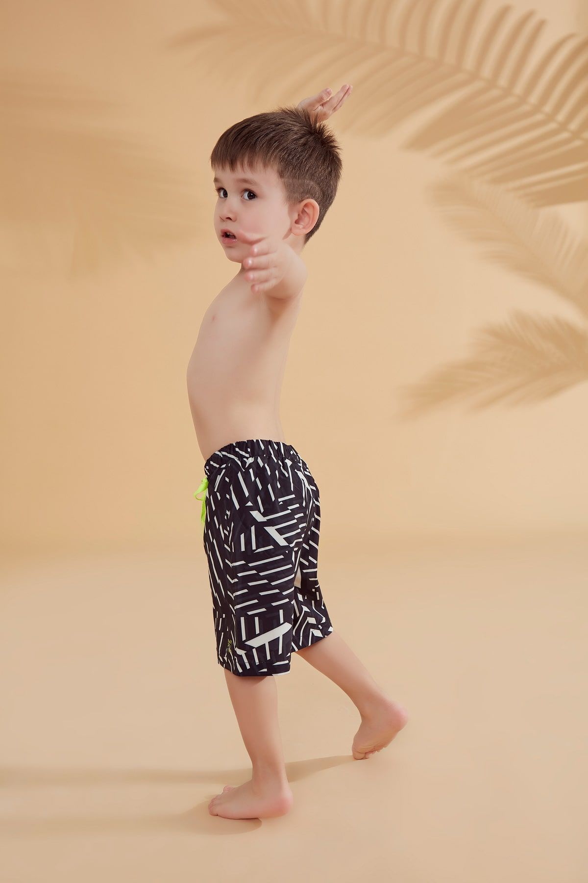 Woven Black Boys Shorts B2363