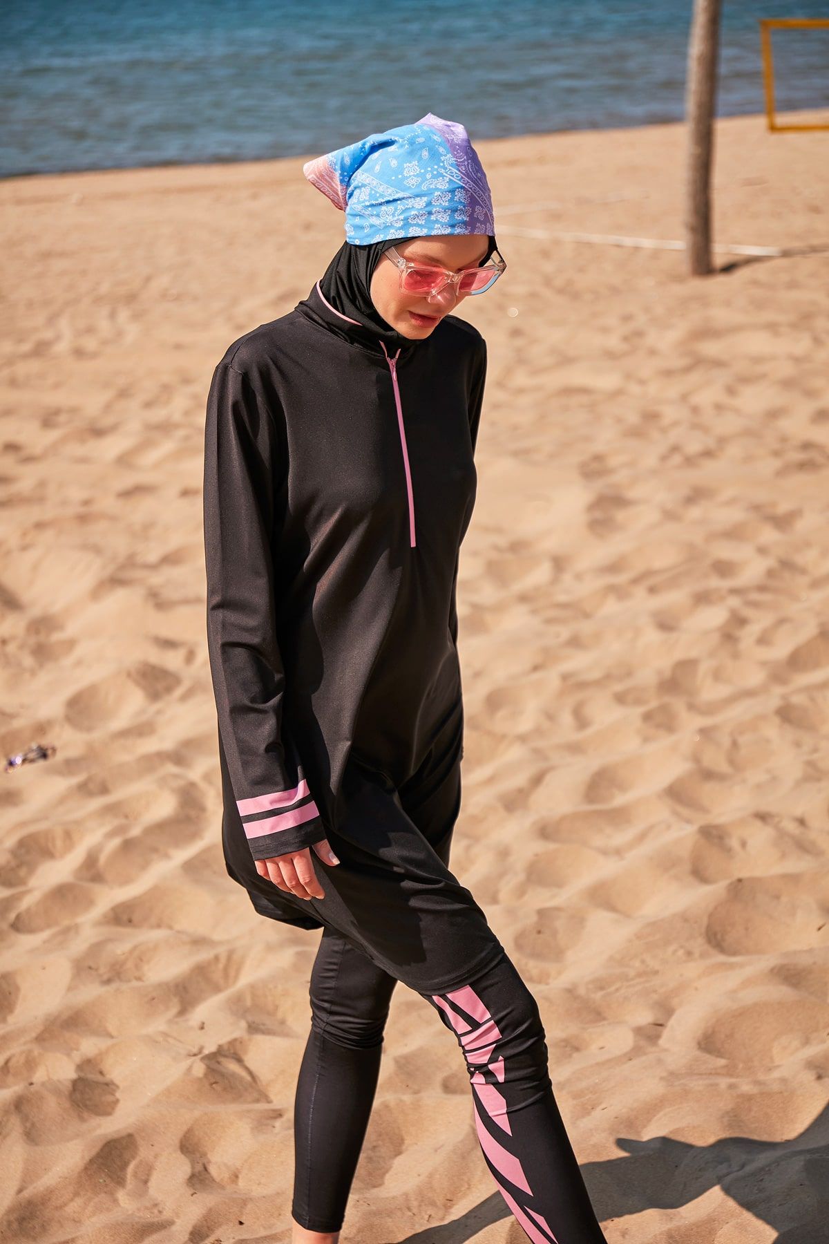 Lycra Black Burkini Modest Swimwear M2330