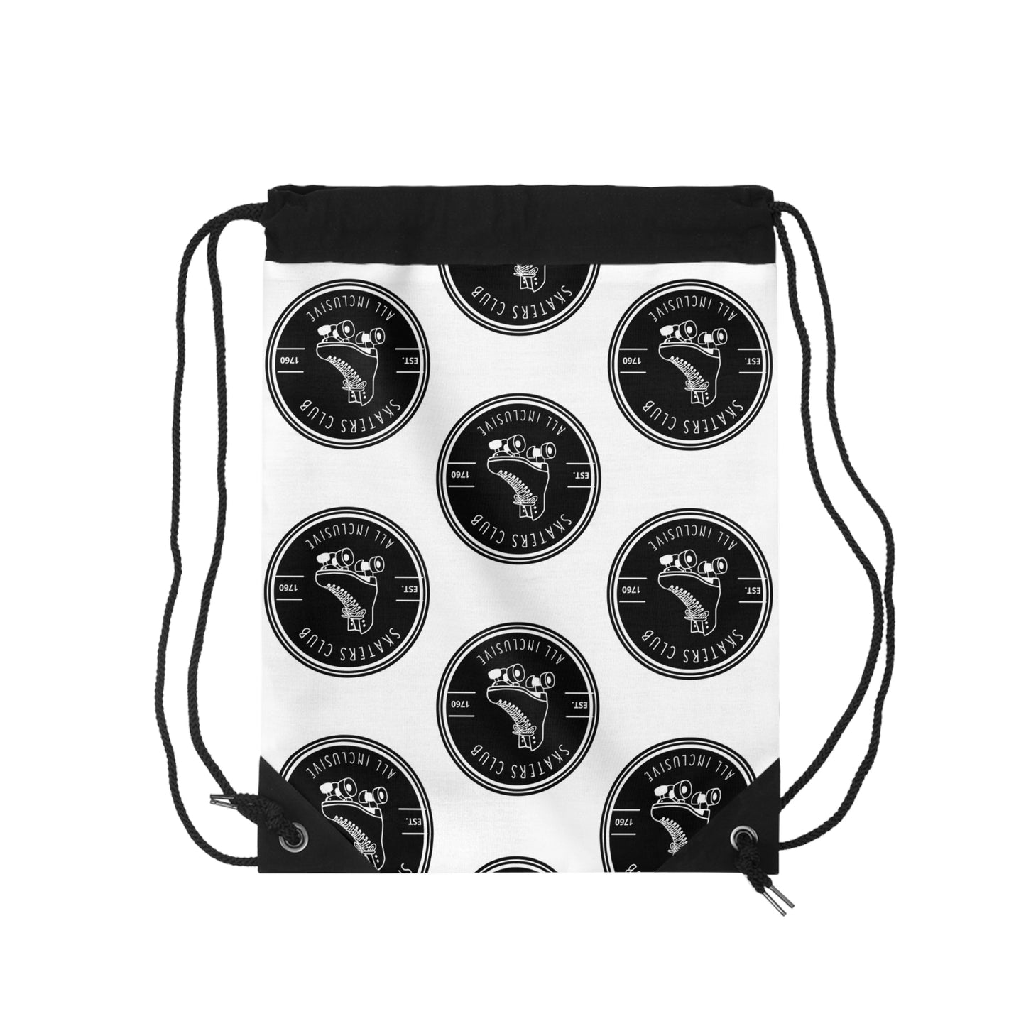 Skaters Club Round Logo Drawstring Bag