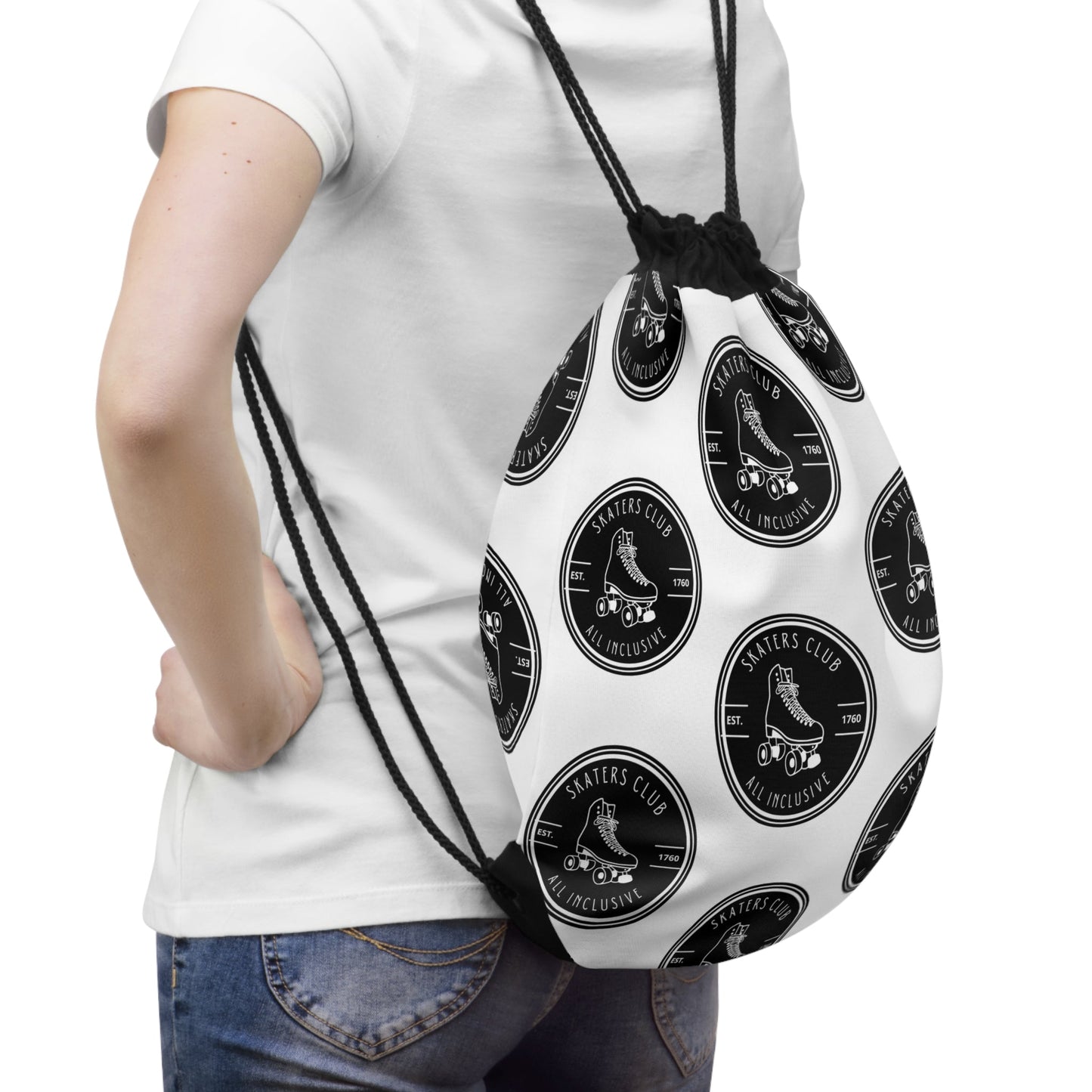 Skaters Club Round Logo Drawstring Bag