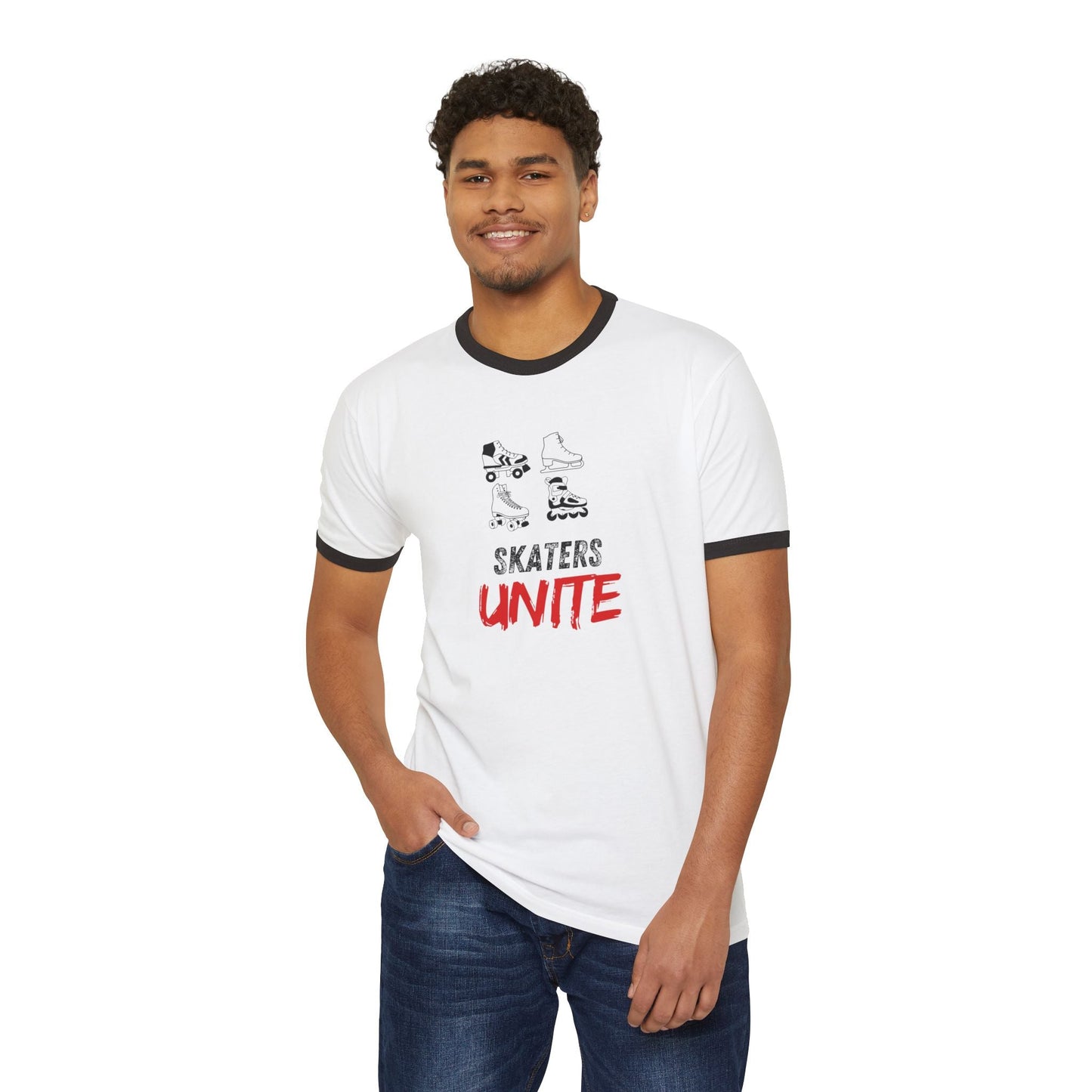 Skaters Unite Unisex Cotton Ringer T-Shirt