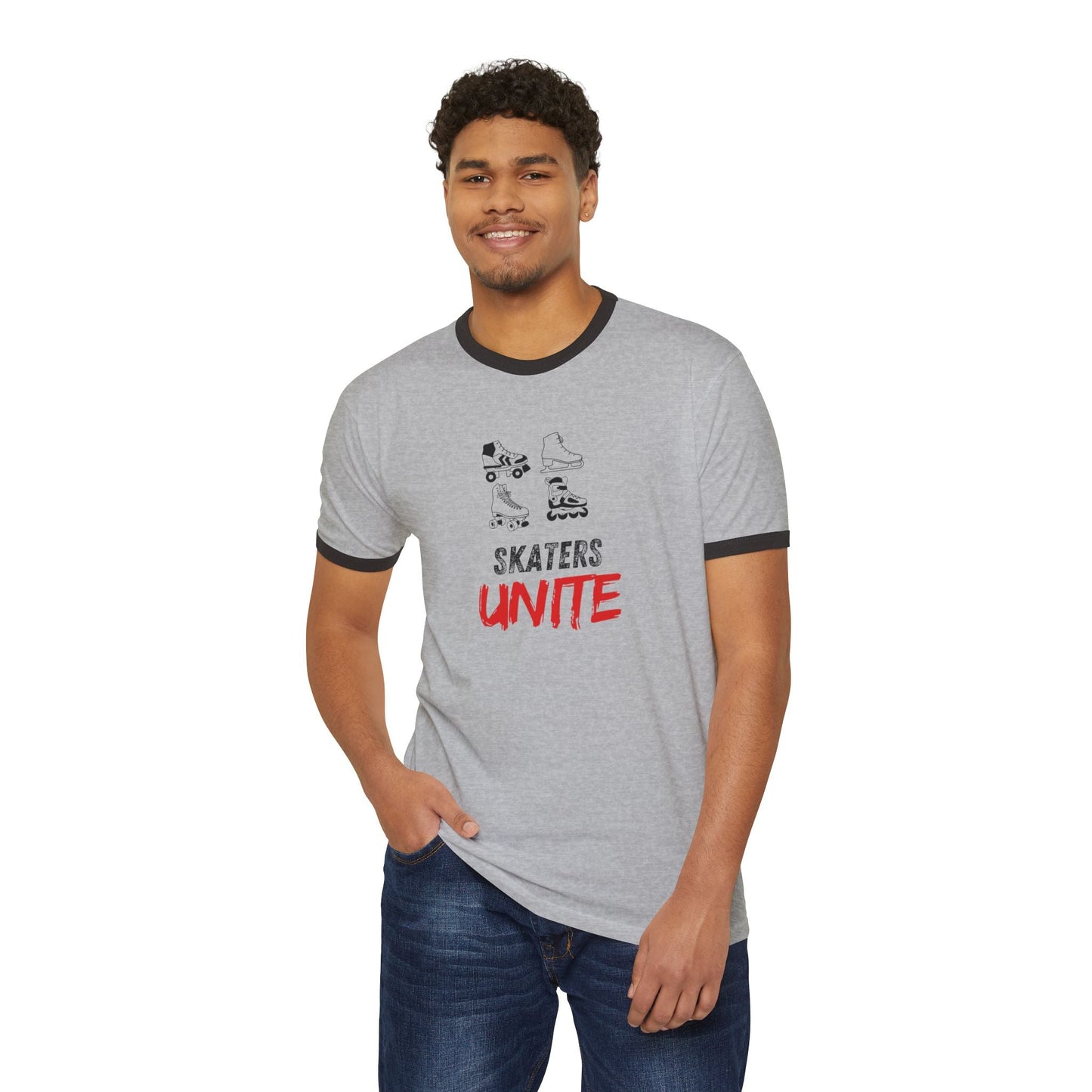 Skaters Unite Unisex Cotton Ringer T-Shirt