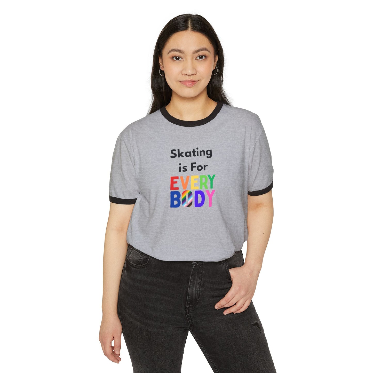 Skating is For Everybody Unisex Cotton Ringer T-Shirt