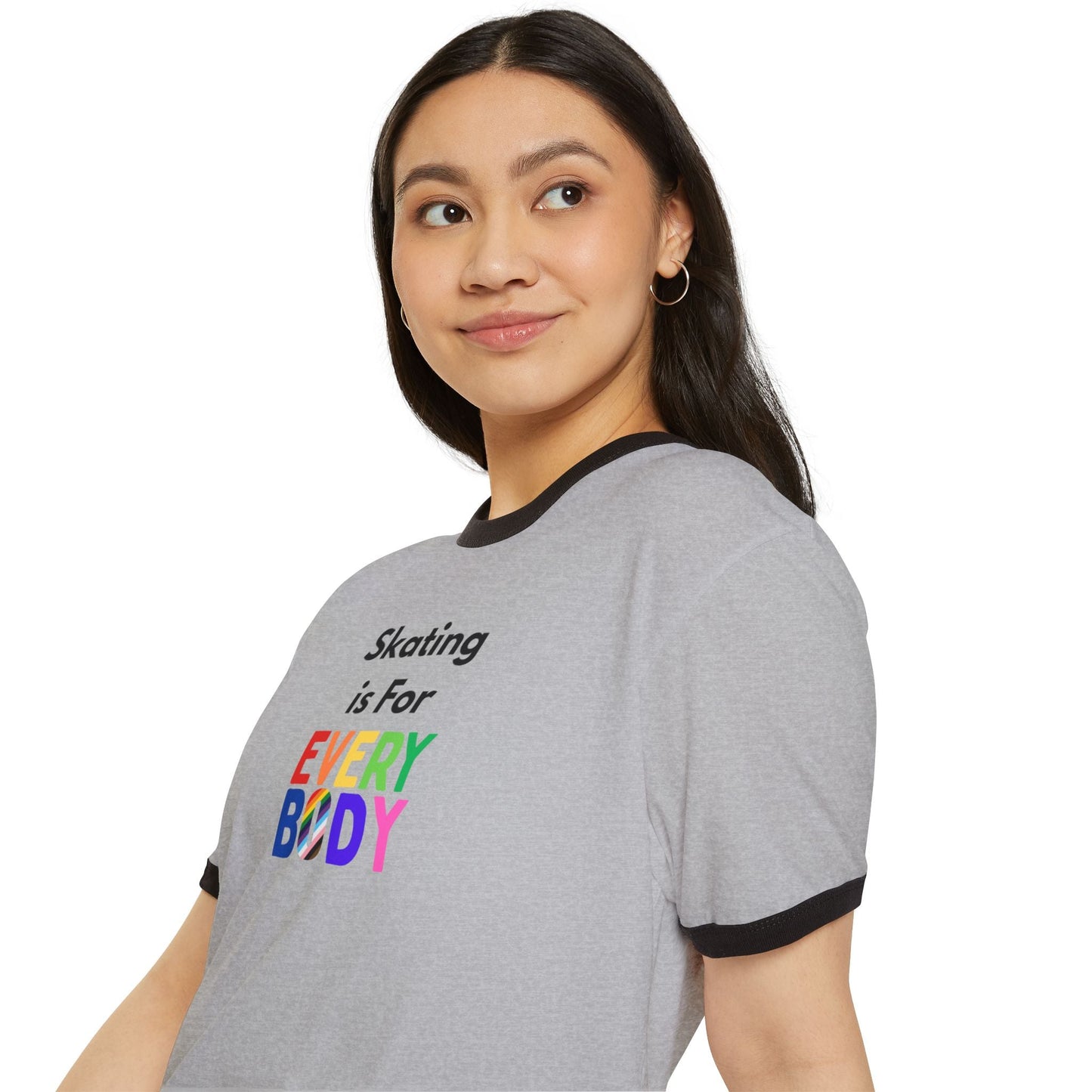 Skating is For Everybody Unisex Cotton Ringer T-Shirt