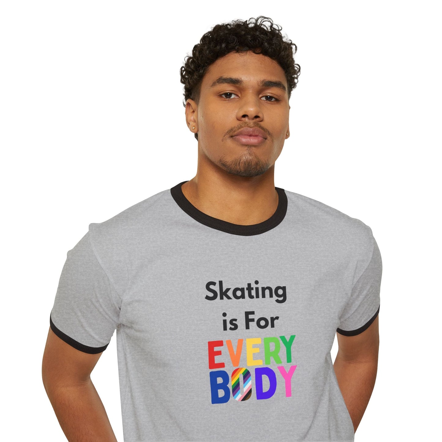 Skating is For Everybody Unisex Cotton Ringer T-Shirt