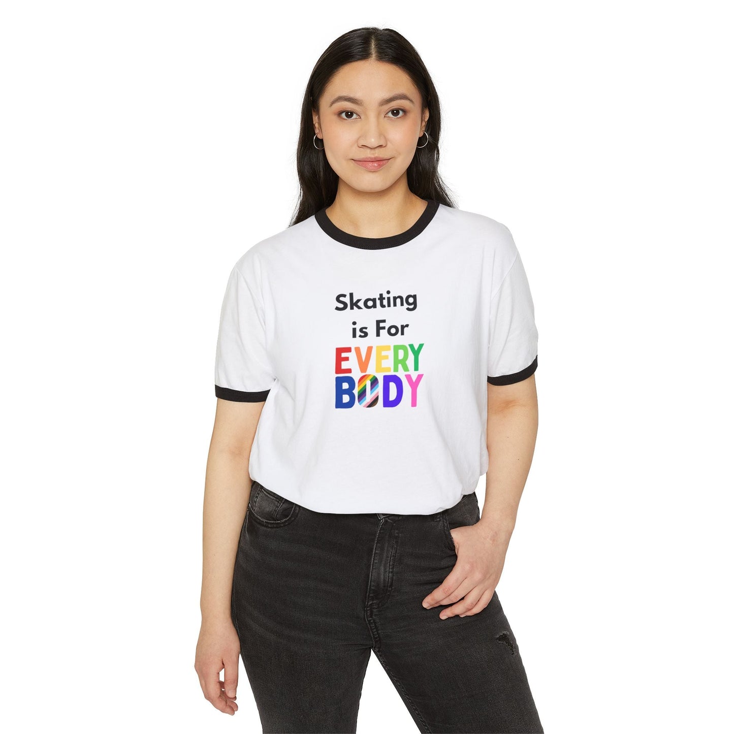 Skating is For Everybody Unisex Cotton Ringer T-Shirt