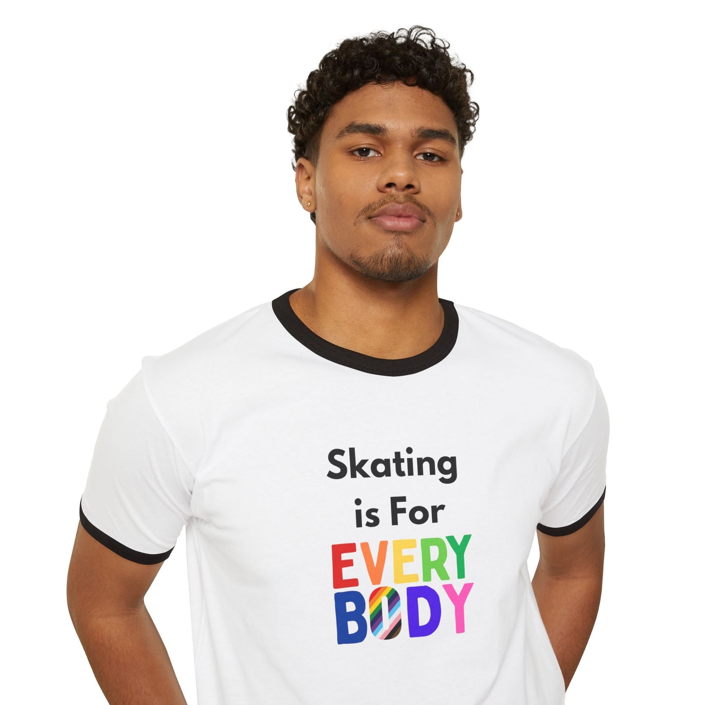 Skating is For Everybody Unisex Cotton Ringer T-Shirt
