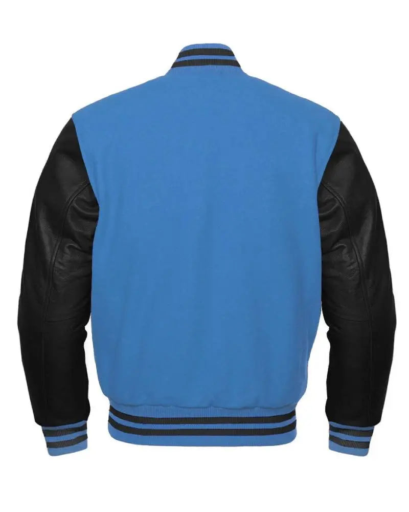Sky Blue And Black Varsity Jacket
