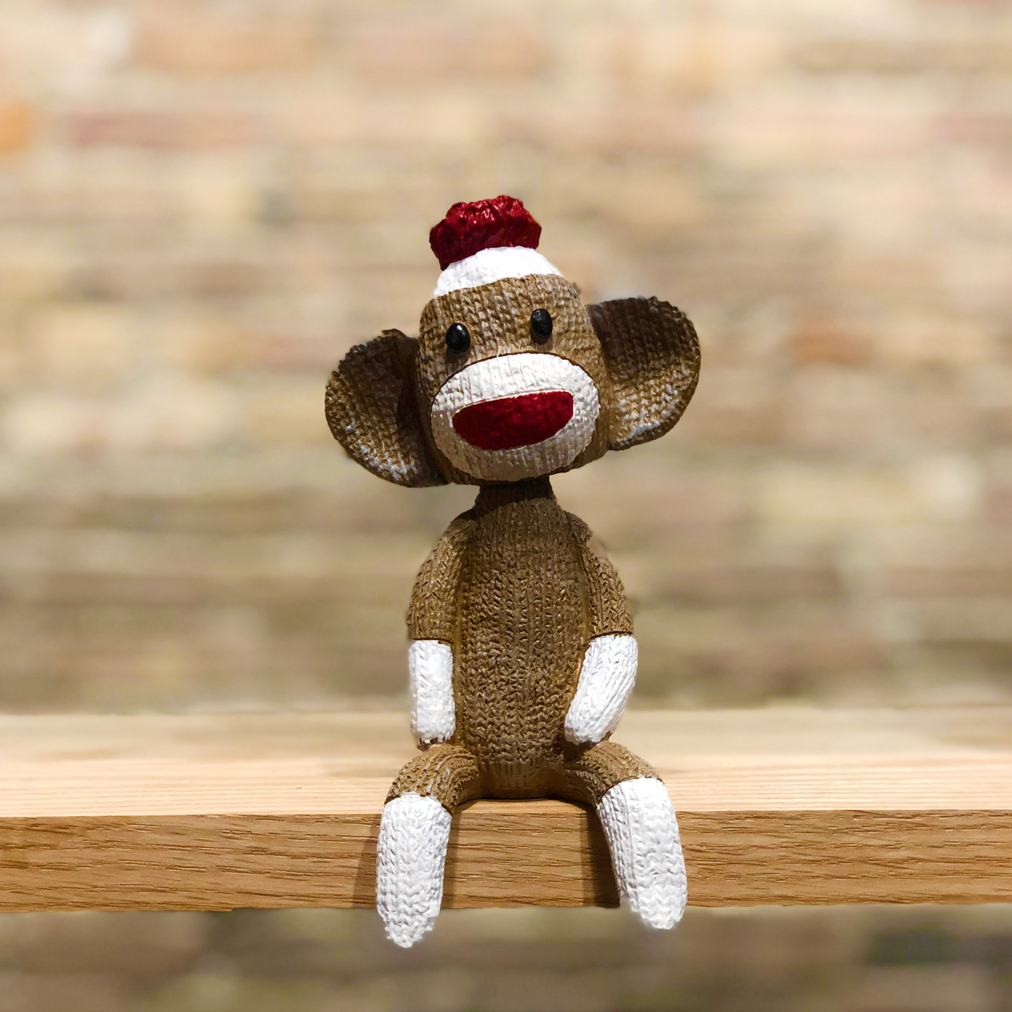 Sock Monkey Mantle Mates Sitting Bobblehead