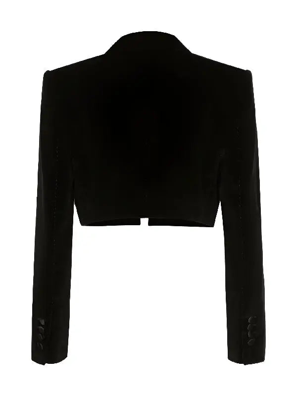 Netflix Tudum 2025 Sofia Carson Cropped Velvet Blazer