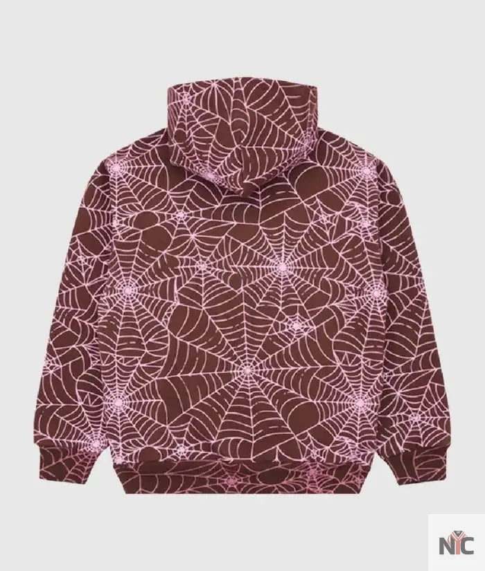 Sp5der All Over Print Hoodie ‘Brown’ White Logo