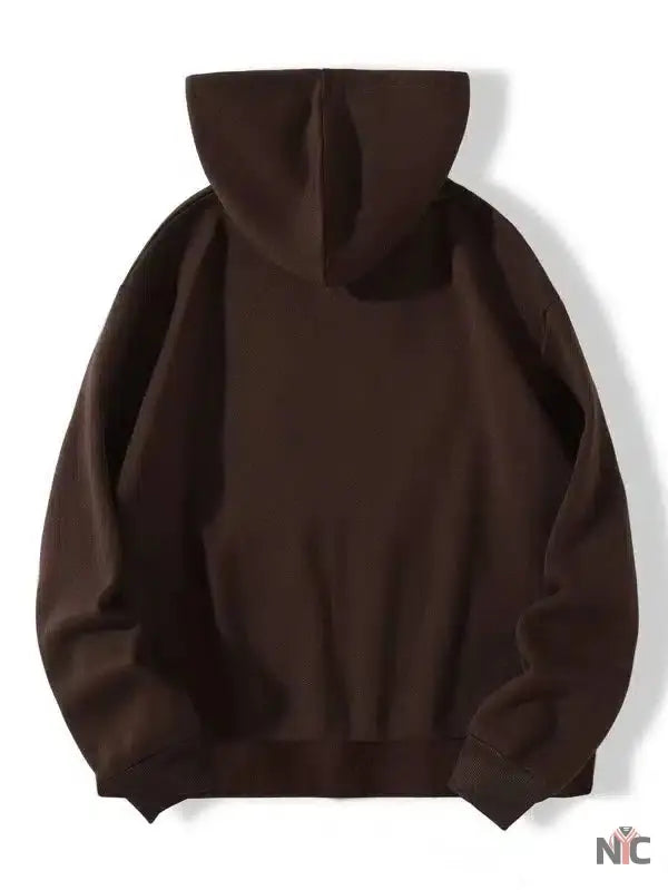 Sp5der Zipper Web & Heart Print Hoodie Brown