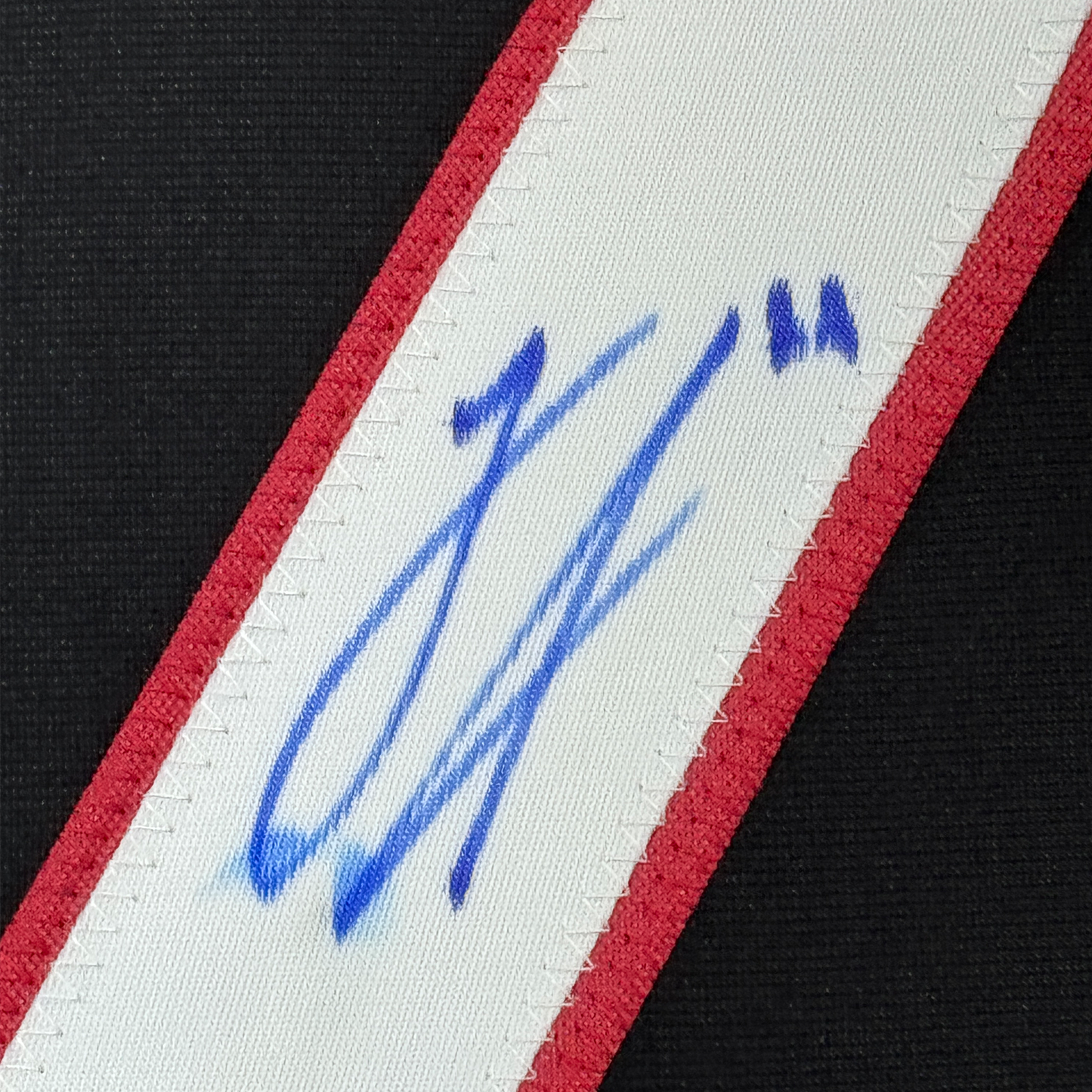 Framed Autographed/Signed Logan Stankoven 35x39 Carolina Black Hockey Jersey Beckett BAS COA