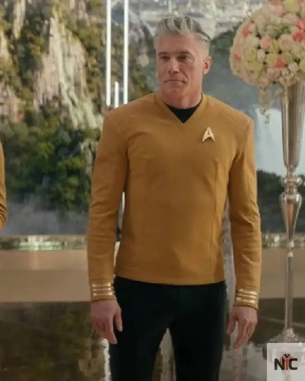 Star Trek Strange New Worlds Anson Mount Yellow Shirt