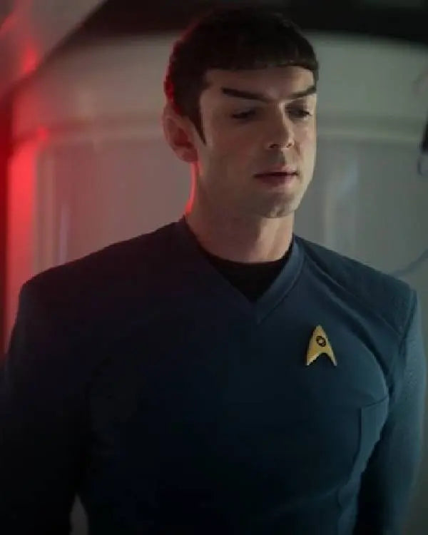 Star Trek Strange New Worlds Ethan Peck Blue Shirt