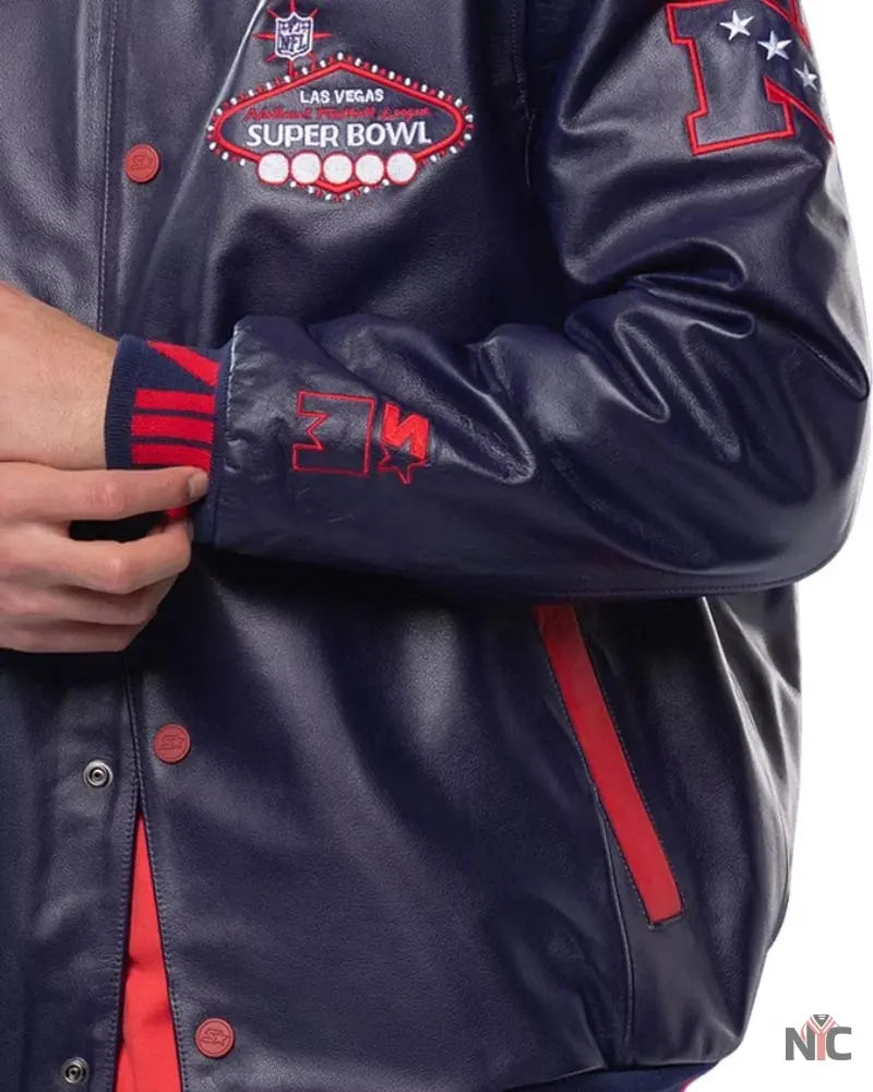 Starter Men’s Super Bowl LVIII Lucky Leather Jacket