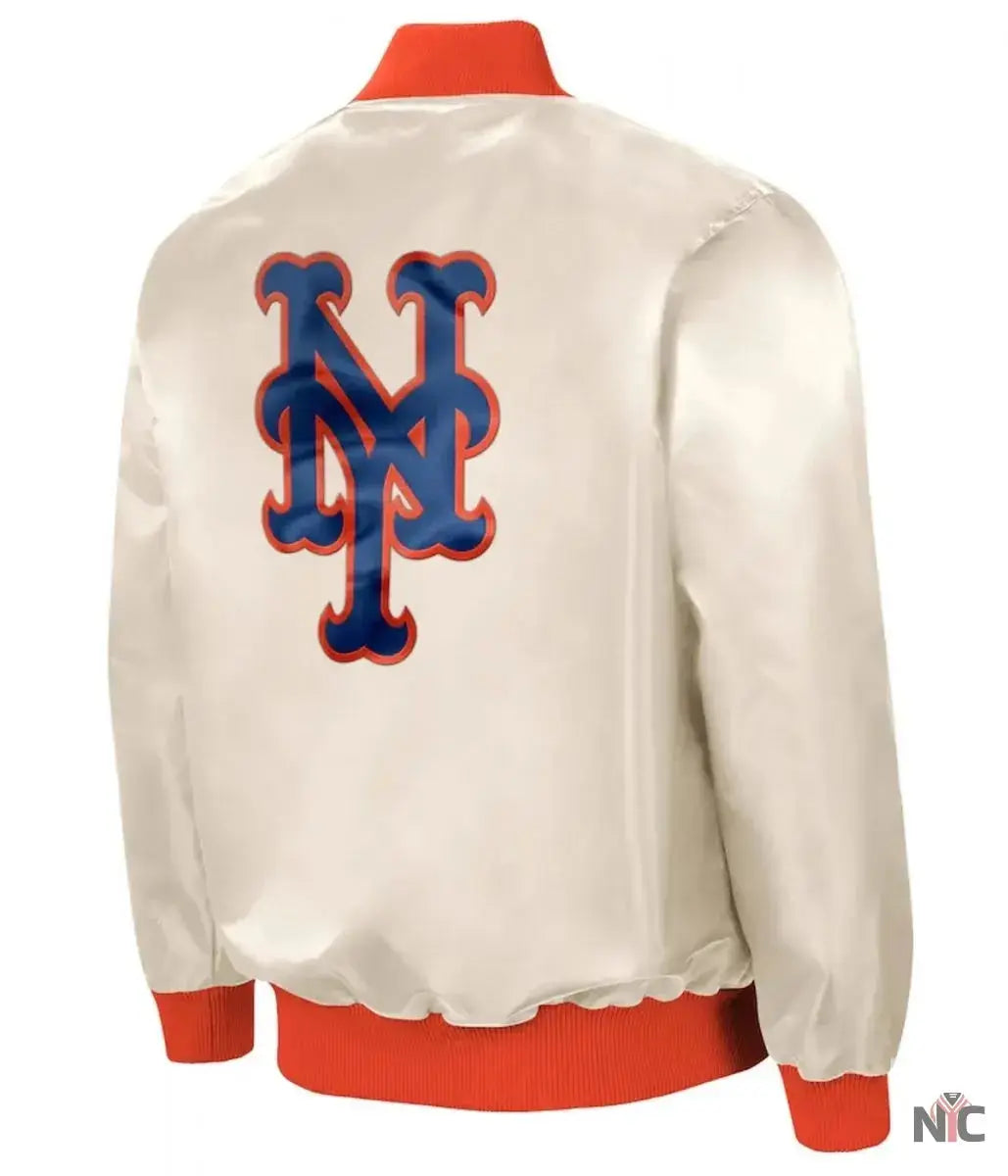 Starter NY Mets White Satin Jacket
