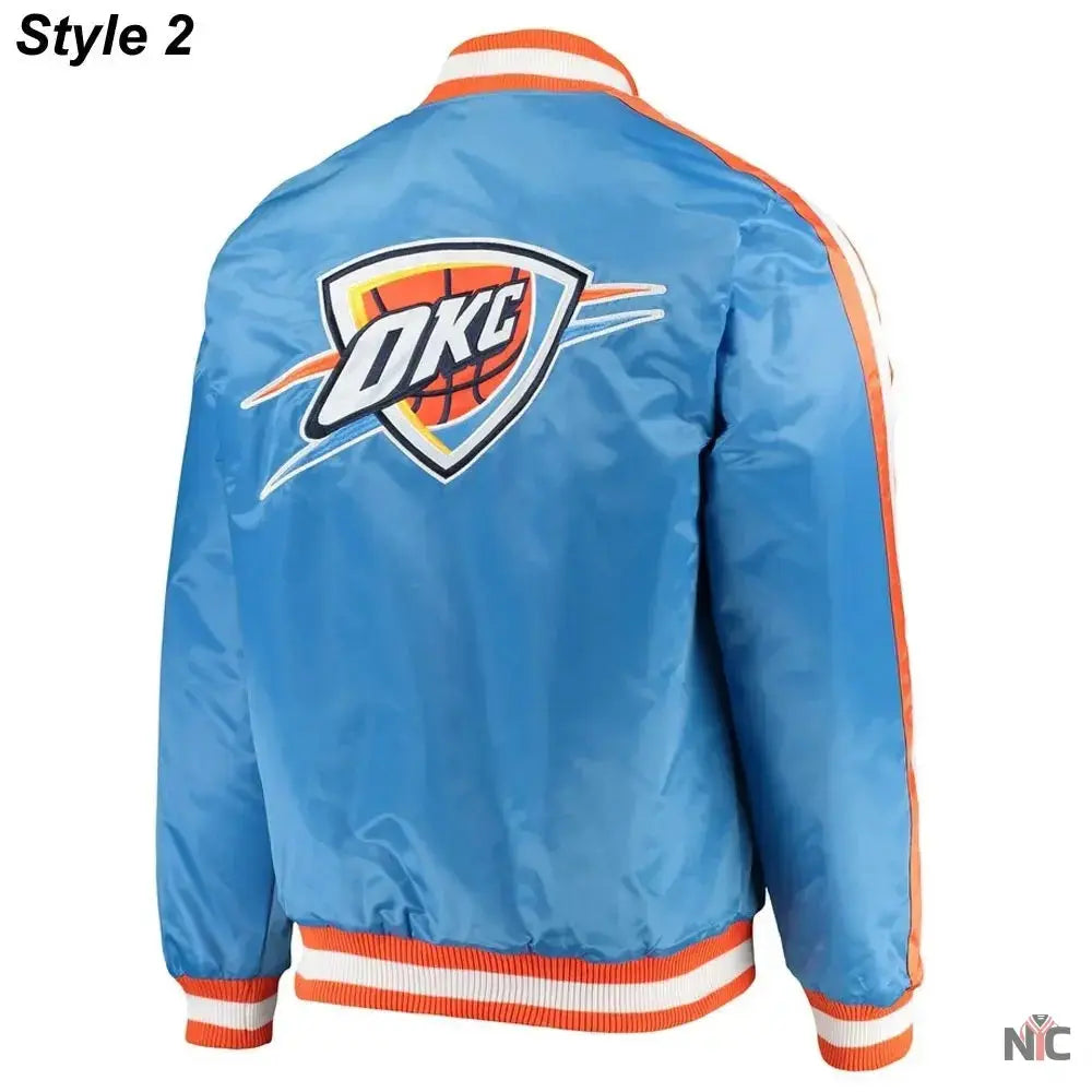 Starter Oklahoma City Thunder Orange and Blue Jacket