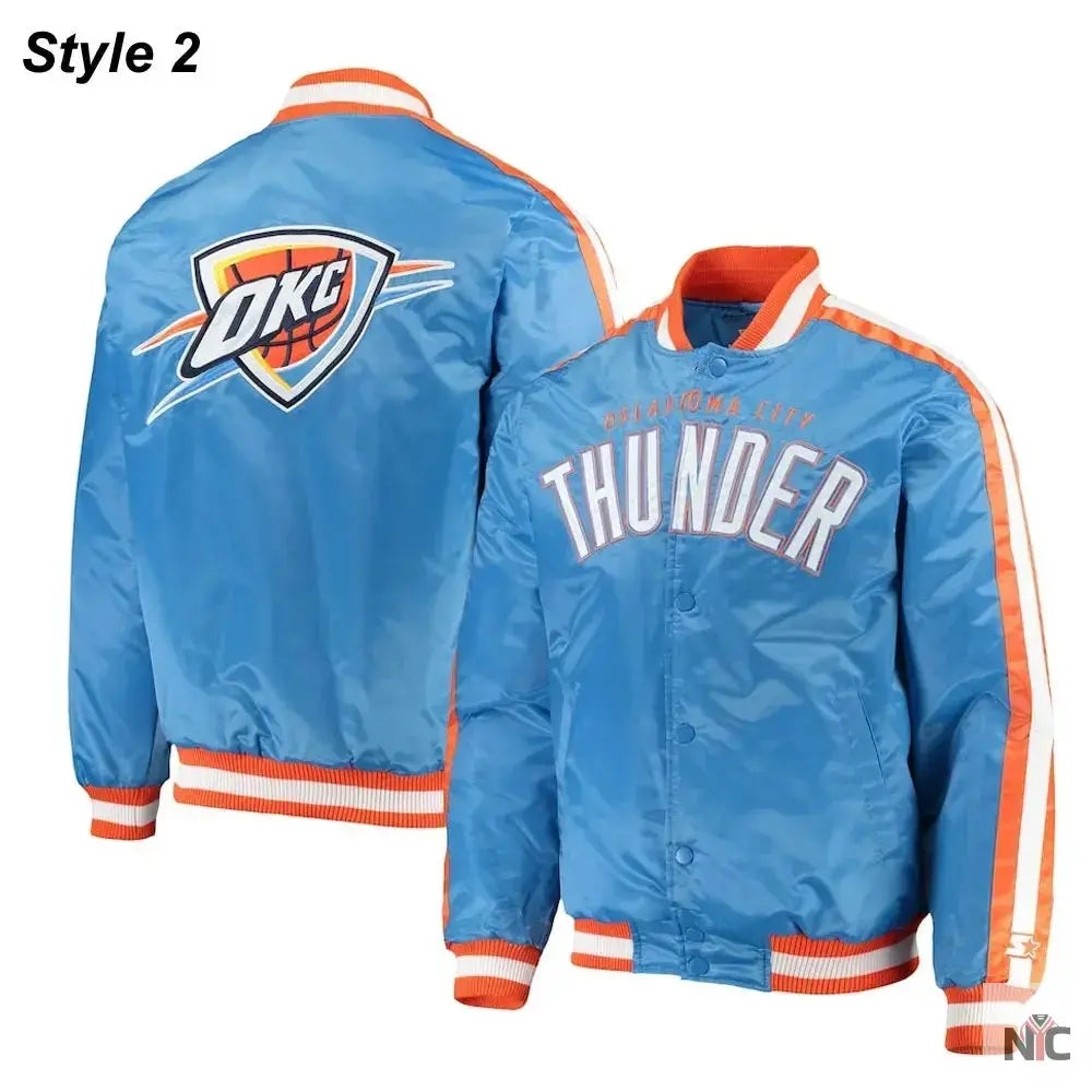 Starter Oklahoma City Thunder Orange and Blue Jacket