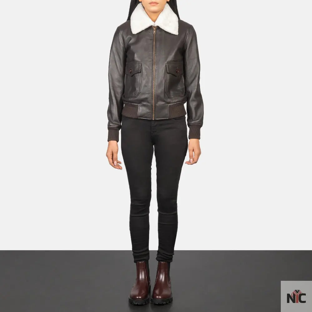 Stella G-1 Brown Leather Bomber Jacket