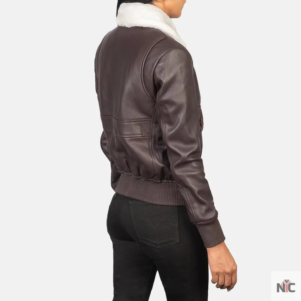 Stella G-1 Maroon Leather Bomber Jacket