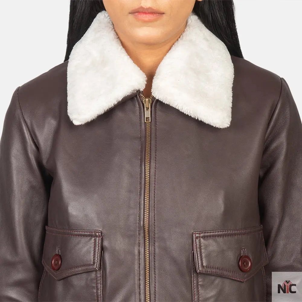 Stella G-1 Maroon Leather Bomber Jacket