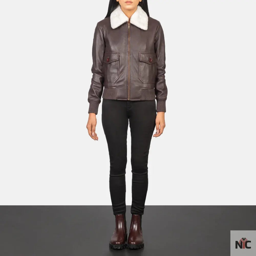 Stella G-1 Maroon Leather Bomber Jacket