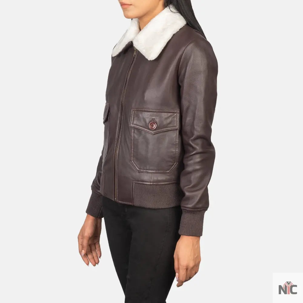 Stella G-1 Maroon Leather Bomber Jacket