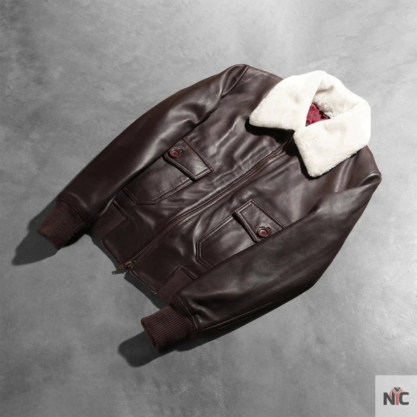 Stella G-1 Maroon Leather Bomber Jacket