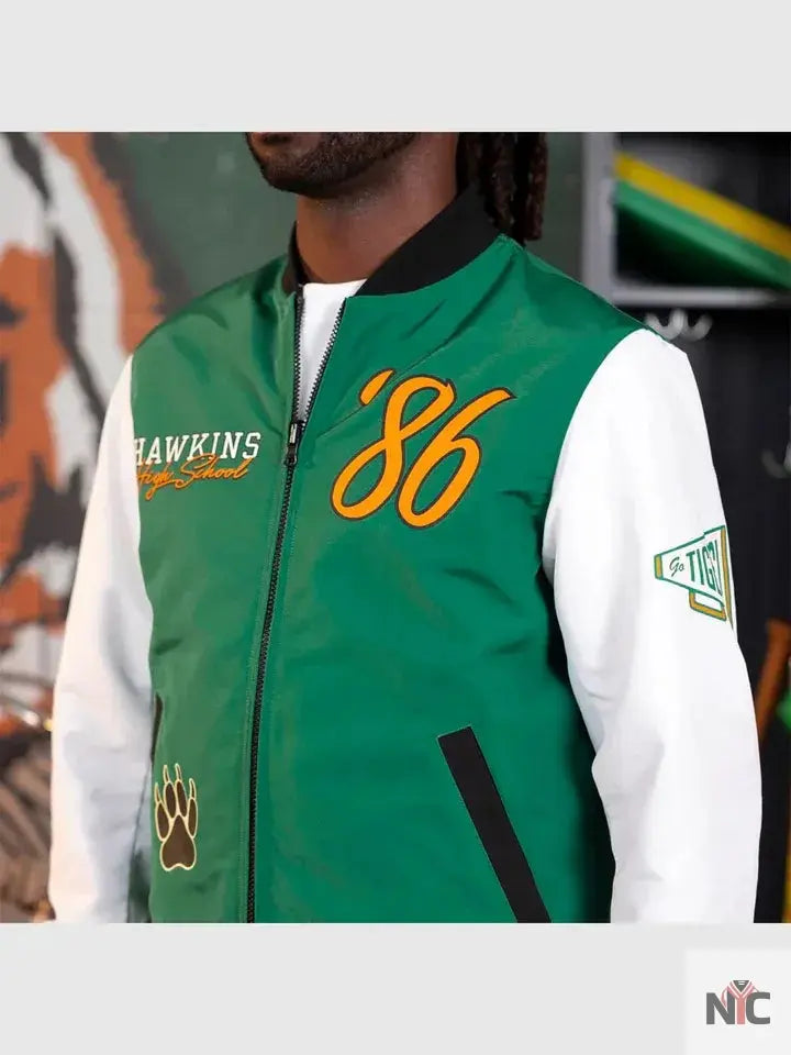 Stranger Things x Hawkins Tigers Reversible Bomber Jacket