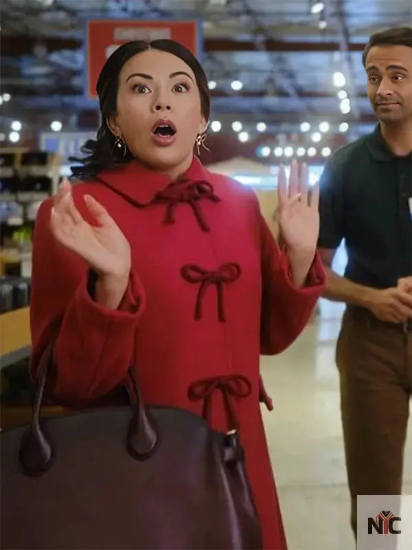 Sugarplummed 2024 Janel Parrish Pink Bow Coat