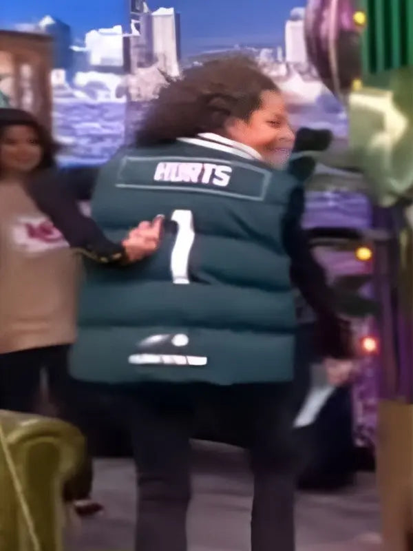 The View 2025 Sunny Hostin Green Eagles Puffer Vest