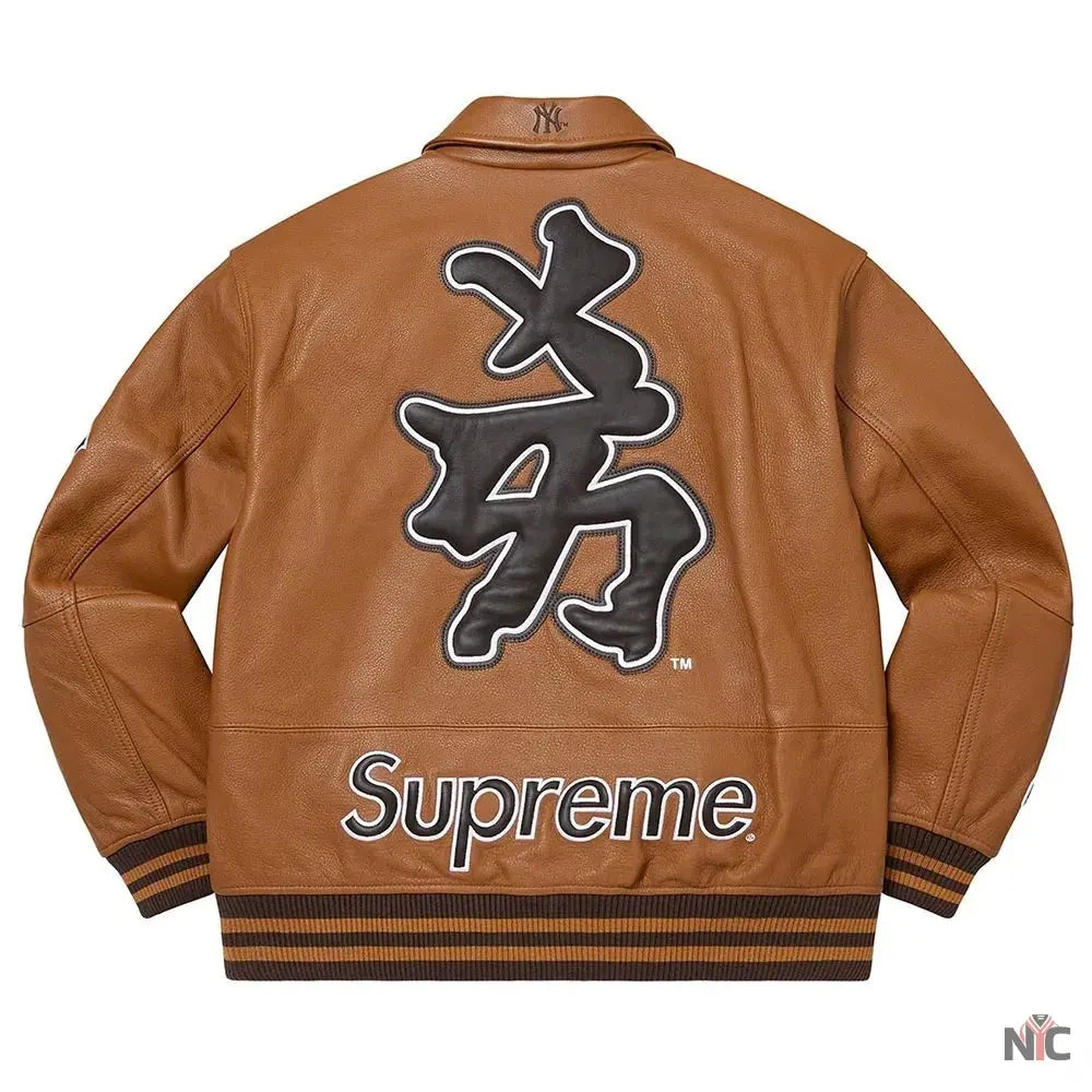 Supreme NY Yankees Varsity Leather Jacket