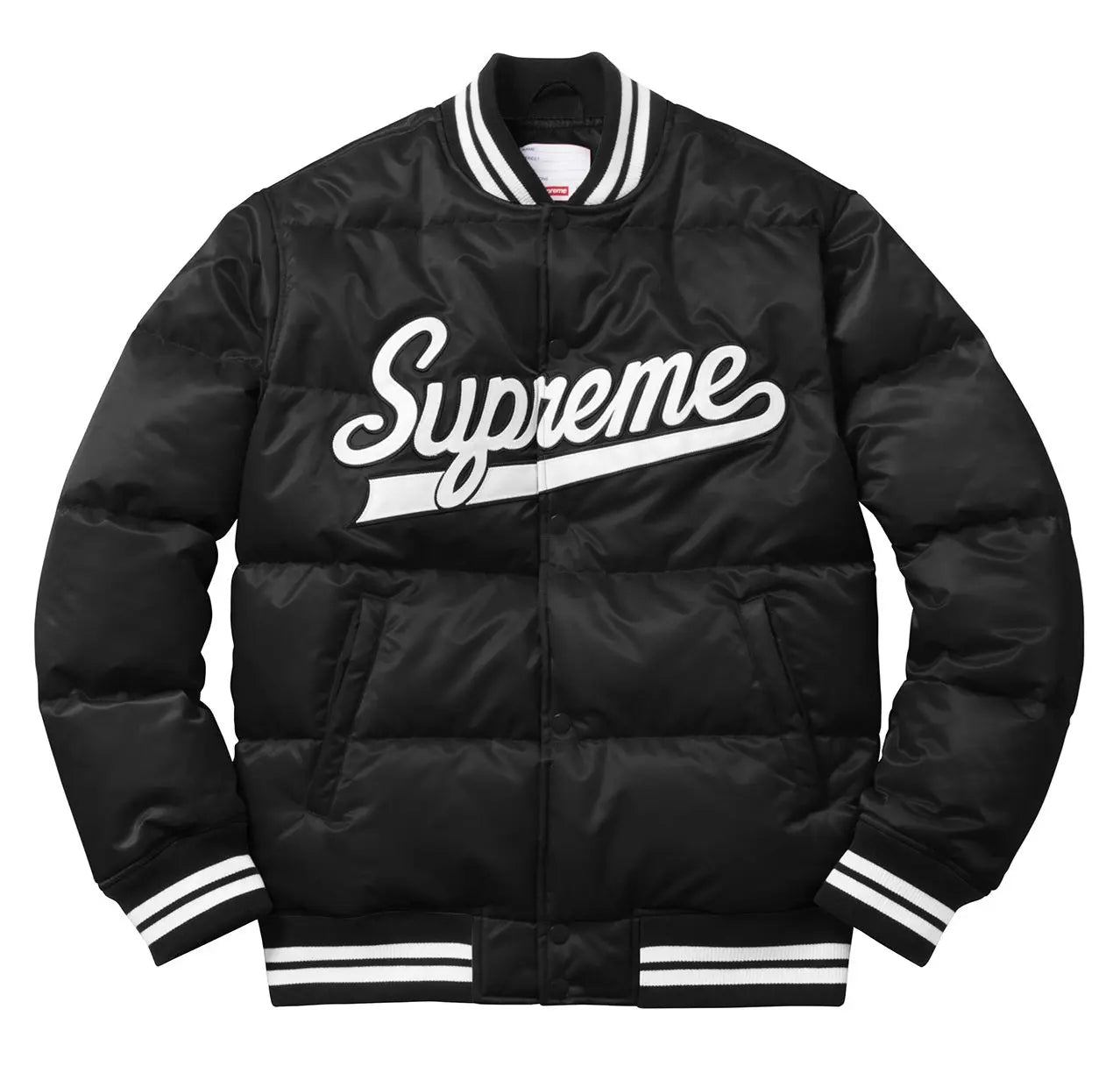 Supreme Black Puffy Varsity Jacket
