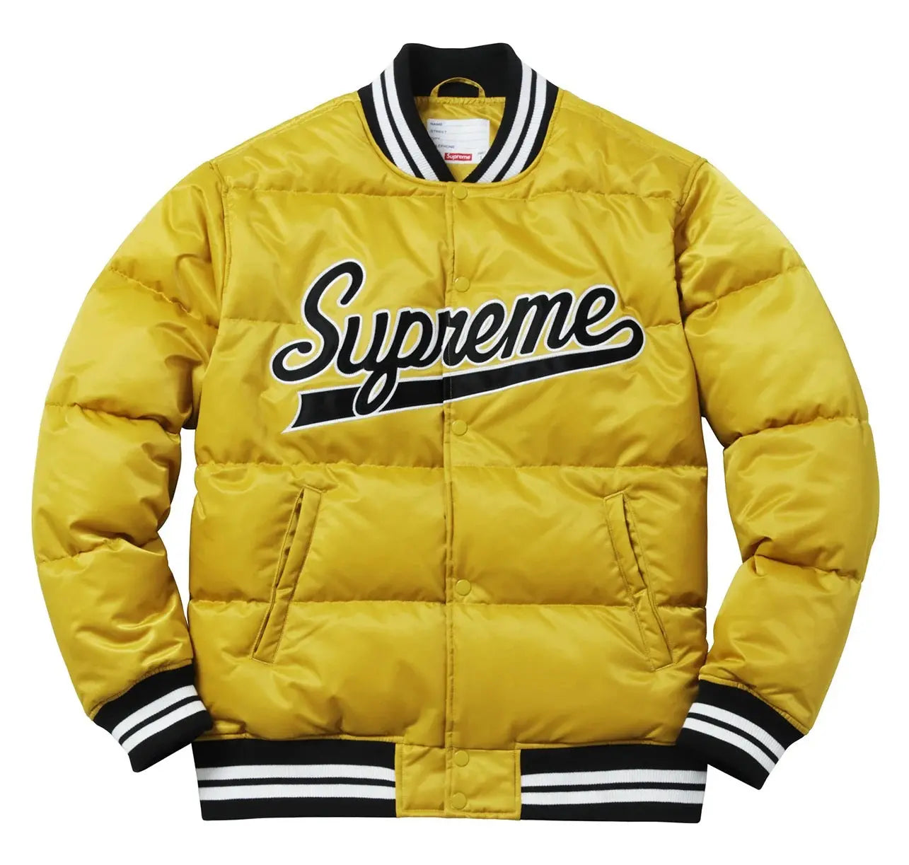 Supreme Black Puffy Varsity Jacket