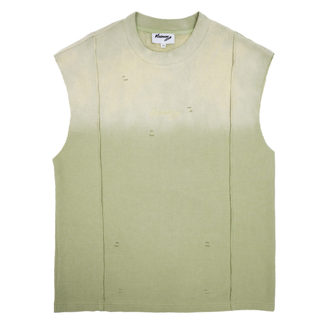 "DANGEROUS ELEMENTS" FADE SLEEVELESS TANK ( LIME GREEN )