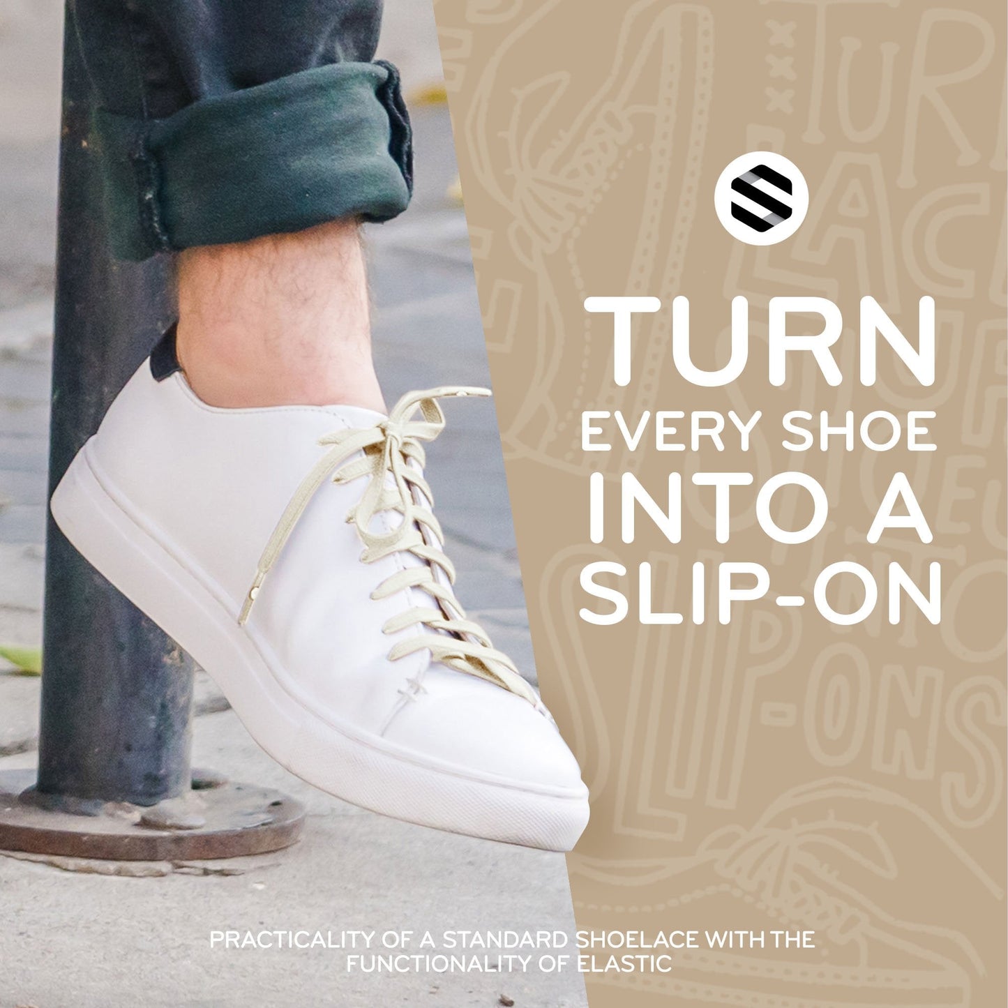 Ivory Flat Elastic Stretch Shoe Laces