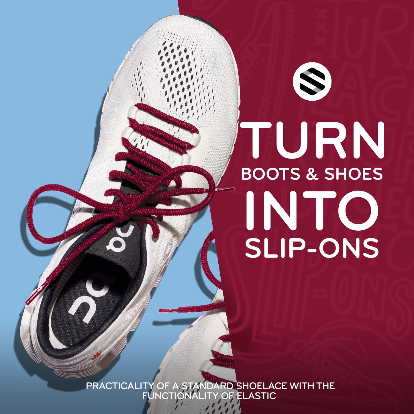 Dark Red Round Elastic Stretch Shoe Laces