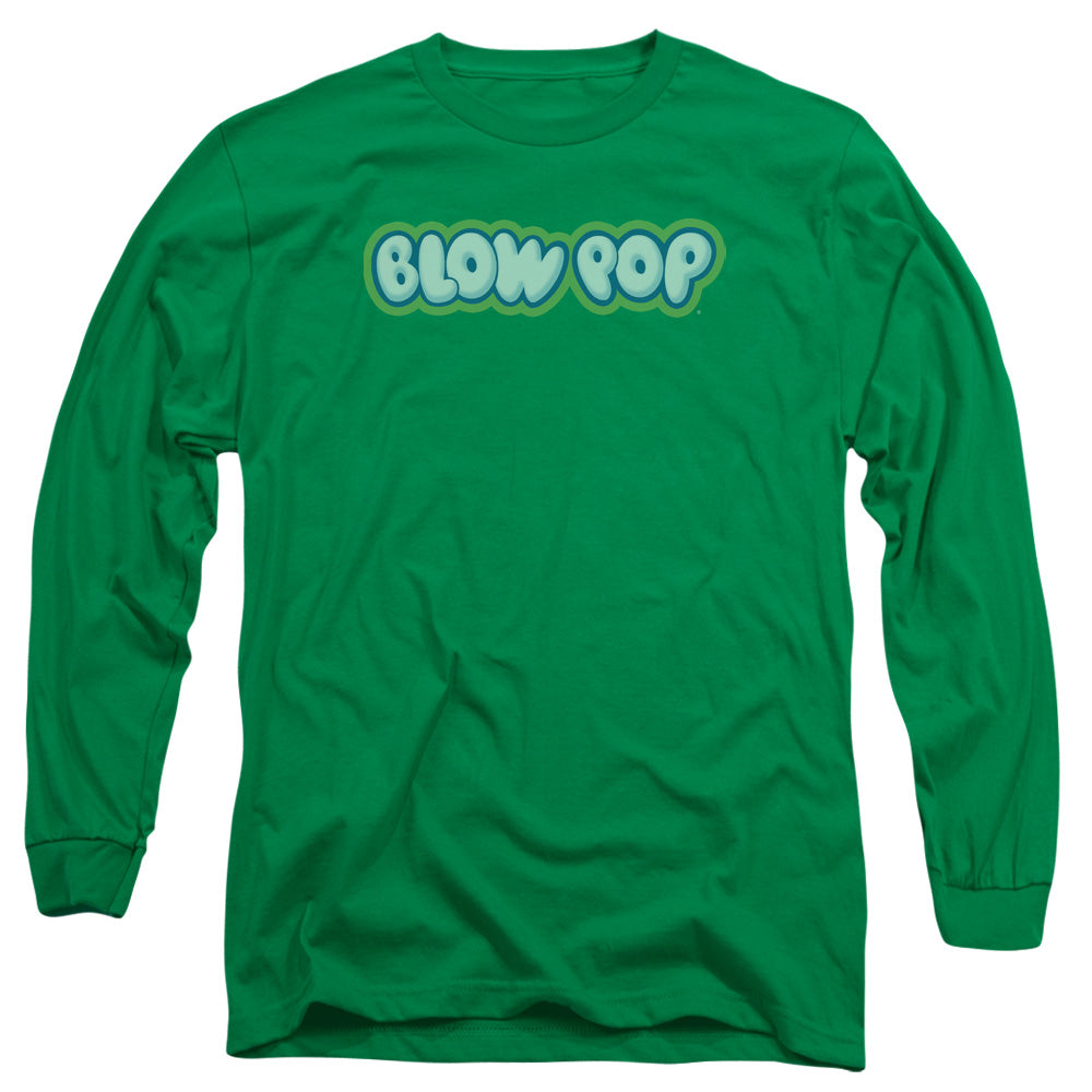 Tootsie Roll Blow Pop Logo Mens Long Sleeve Shirt Kelly Green Officially Licensed
