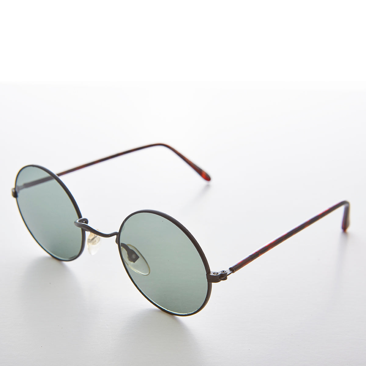 Round Hippy Vintage Sunglass with Glass Lens - Trinity