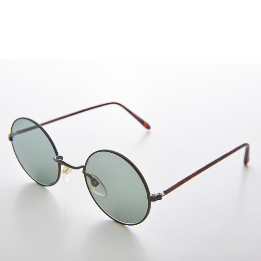Round Hippy Vintage Sunglass with Glass Lens - Trinity