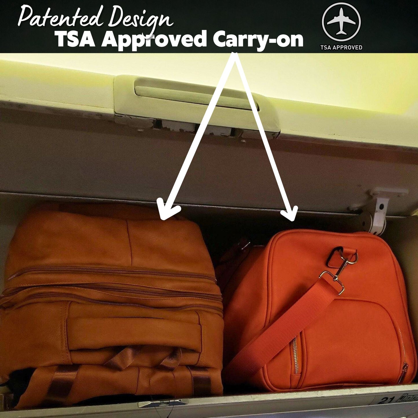 Brown Leather Luxury Patented Carry-On Bag (Only 300 Made)